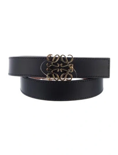 Pre-owned Loewe Skinny Leather Belt In Black