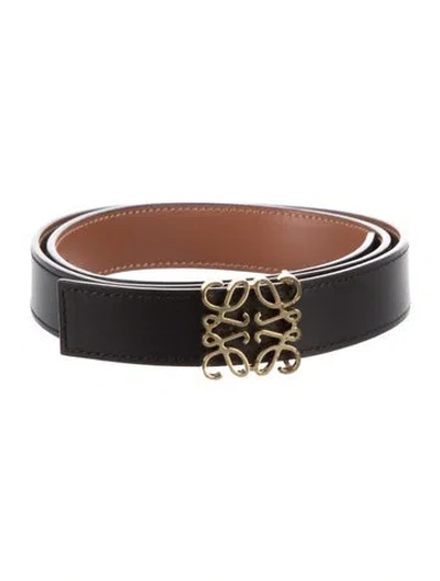 Pre-owned Loewe Skinny Leather Belt In Black