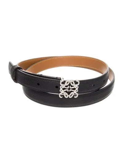 Pre-owned Loewe Skinny Leather Belt In Black