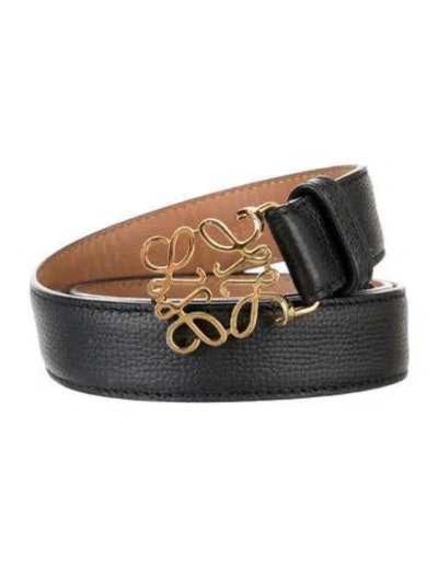 Pre-owned Loewe Skinny Leather Belt In Black