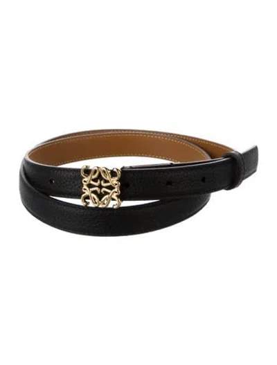 Pre-owned Loewe Skinny Leather Belt In Black