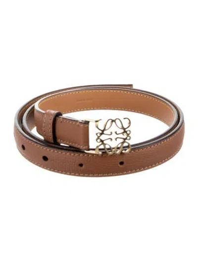 Pre-owned Loewe Skinny Leather Belt In Brown