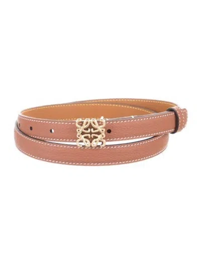 Pre-owned Loewe Skinny Leather Belt In Brown