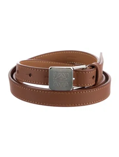 Pre-owned Loewe Skinny Leather Belt In Brown