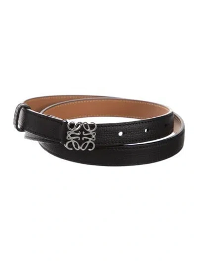 Pre-owned Loewe Skinny Leather Belt Kit In Black