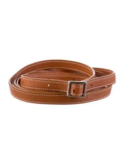 Pre-owned Loewe Skinny Leather Belt Kit In Brown