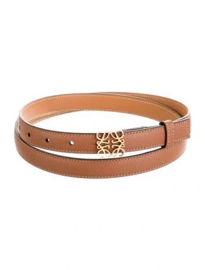 Pre-owned Loewe Skinny Leather Belt In Neutral