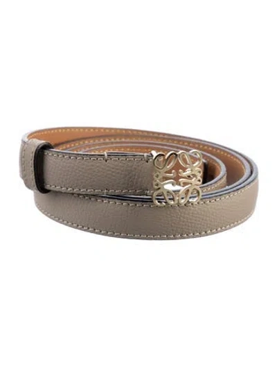 Pre-owned Loewe Skinny Leather Belt In Neutrals