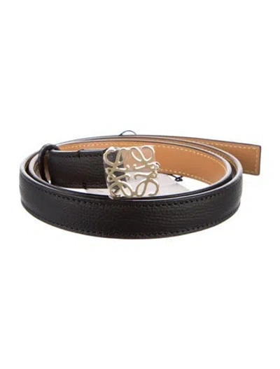 Pre-owned Loewe Skinny Leather Belt W/ Tags In Black
