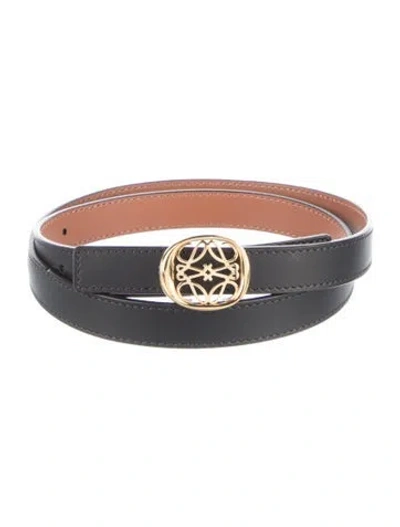 Pre-owned Loewe Skinny Leather Belt W/ Tags In Black