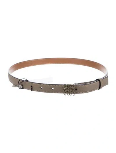 Pre-owned Loewe Skinny Leather Belt W/ Tags In Neutrals