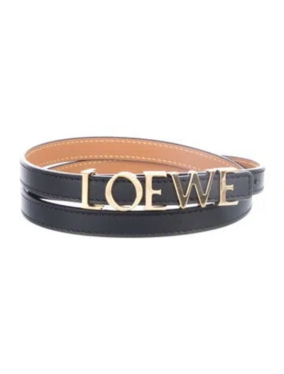Pre-owned Loewe Skinny Leather Waist Belt In Black