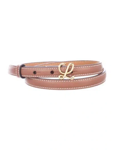 Pre-owned Loewe Skinny Leather Waist Belt In Brown