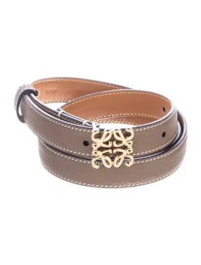 Pre-owned Loewe Skinny Leather Waist Belt In Brown