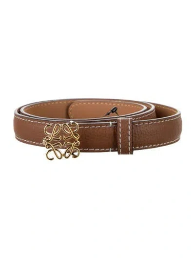 Pre-owned Loewe Skinny Leather Waist Belt In Brown