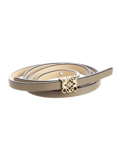Pre-owned Loewe Skinny Leather Waist Belt In Neutral