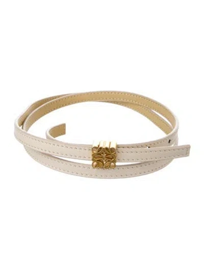 Pre-owned Loewe Skinny Leather Waist Belt In Neutrals
