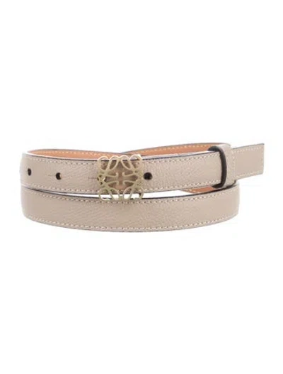 Pre-owned Loewe Skinny Leather Waist Belt In Neutrals