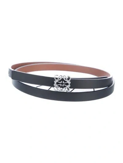 Pre-owned Loewe Skinny Leather Waist Belt W/ Tags In Black