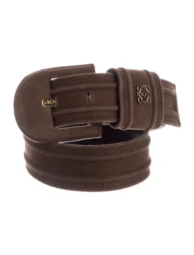Pre-owned Loewe Skinny Suede Waist Belt In Brown