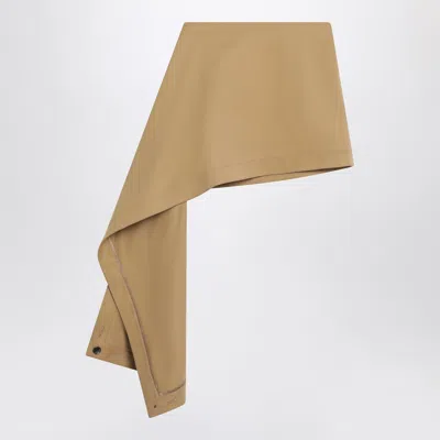 Loewe Womens Beige Draped-side Asymmetric-hem Cotton-blend Mini Skirt In Multi