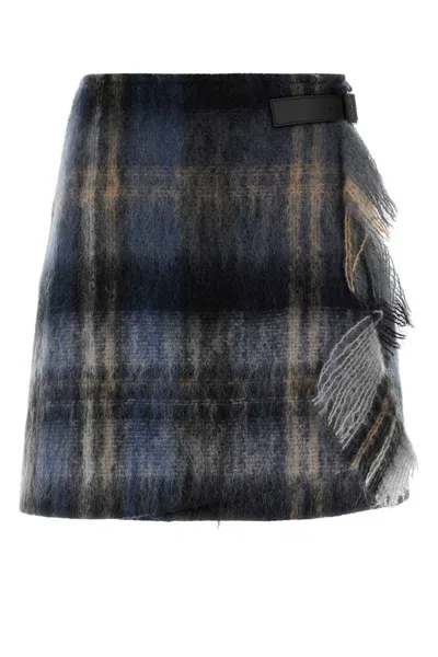 Loewe Embroidered Mohair Blend Mini Skirt In Multi