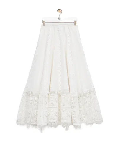 Loewe Skirt In Cotton And Silk In Multi
