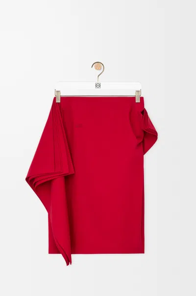 Loewe Cotton And Silk Gabardine Miniskirt In Red