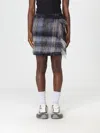 Loewe Blue Checked Mini Skirt In Mohair And Wool Blend Women In Animal Print