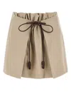Loewe High Waist Mini Skirt With Front Slit In Multi