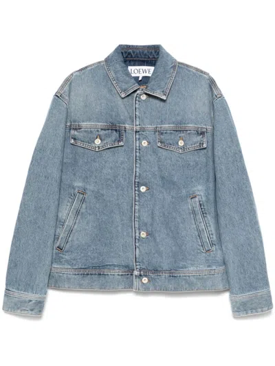 LOEWE SKY BLUE DENIM HOODED JACKET