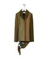 Loewe Slashed Jacket In Wool In Green