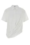 Loewe Short Sleeve Draped Shirt In White