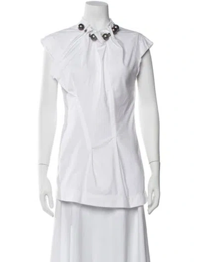 Pre-owned Loewe Sleeveless Blouse In White