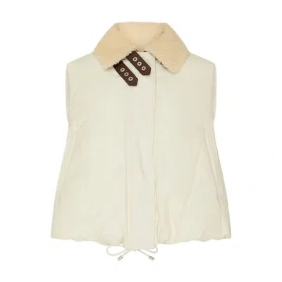 Loewe Sleeveless Cotton-blend Down Jacket In White
