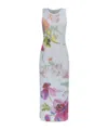 Loewe Ribbed Floral-print Silk And Cotton-blend Jersey Midi Dress In Multi