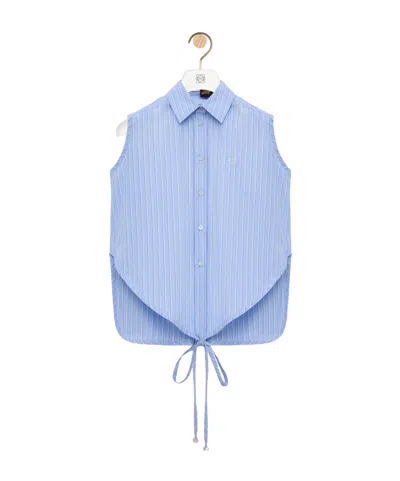 Loewe Sleeveless Shirt In Cotton In Blue