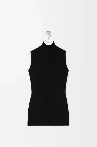 Loewe Turtleneck Sleeveless Knit Sweater In Black