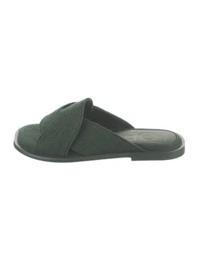 Pre-owned Loewe Slides In Green