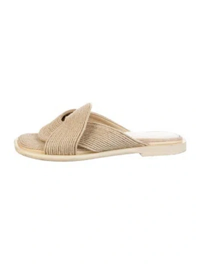 Pre-owned Loewe Slides In Neutral