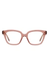 Loewe Slim 51mm Geometric Optical Glasses In Shiny Pink