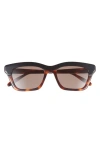 Loewe Slim 53mm Rectangular Sunglasses In Brown
