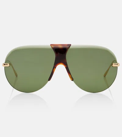 Loewe Slim Aviator Sunglasses In Green