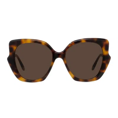 Loewe Slim Brown Geometric Sunglasses In Multi