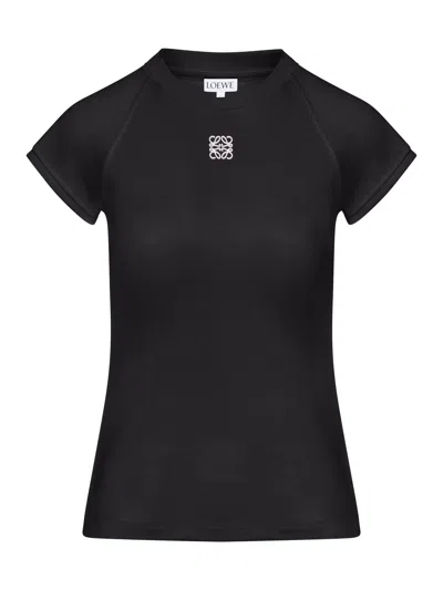Loewe Slim Fit Cotton T-shirt With Anagram In Black