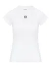 Loewe White Cotton-blend T-shirt With Anagram Logo Women In White