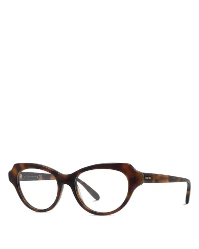 Loewe Slim Geometric Eyeglasses, 52mm In Brown