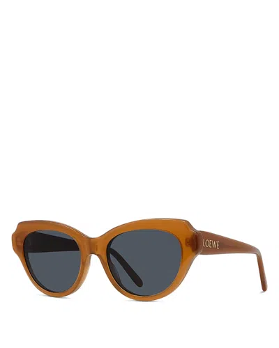 Loewe Slim Geometric Sunglasses, 53mm In Brown