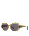 Loewe Slim Geometric Sunglasses, 54mm In Green