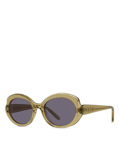 Loewe Slim Geometric Sunglasses, 54mm In Green